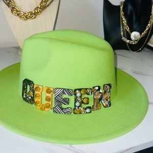New Custom Fedora Hat fit for a QUEEN. This hat is adjustable.
